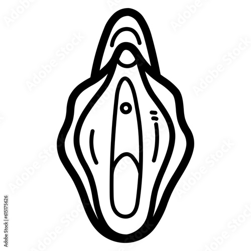 vagina line icon style