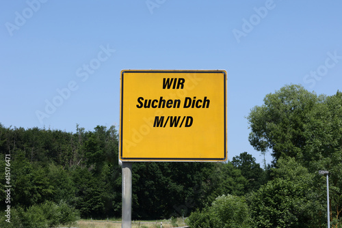 Wallpaper Mural The sentence "We are looking for you" on a yellow background. Torontodigital.ca