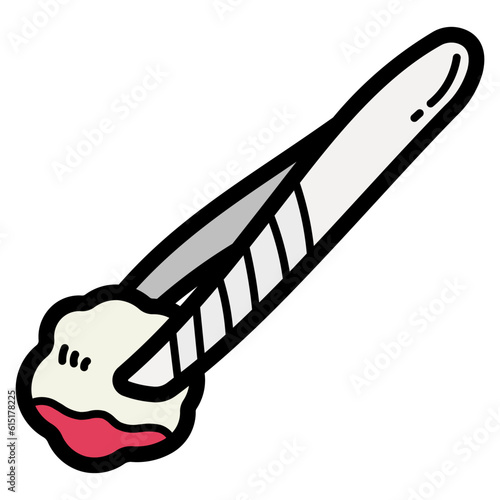 tweezers filled outline icon style