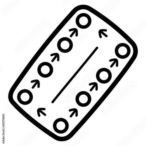 birth control pill line icon style