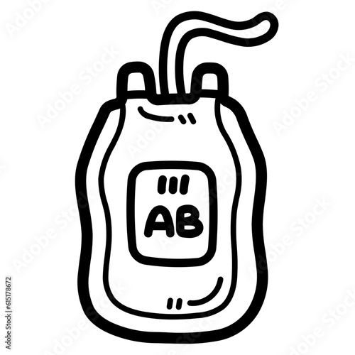 blood bag line icon style