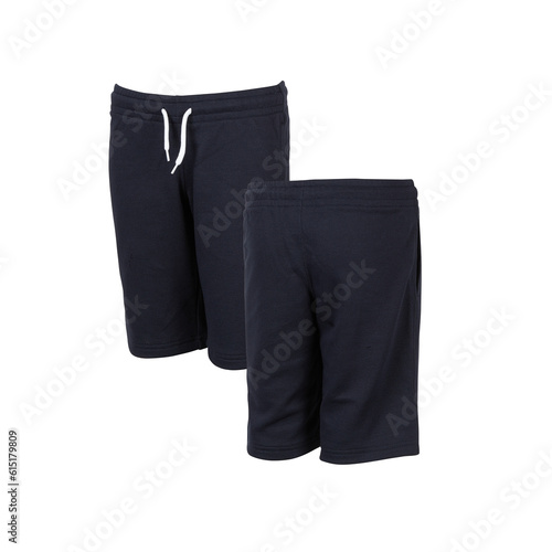 short pants front back Cut out, isolated transparent background