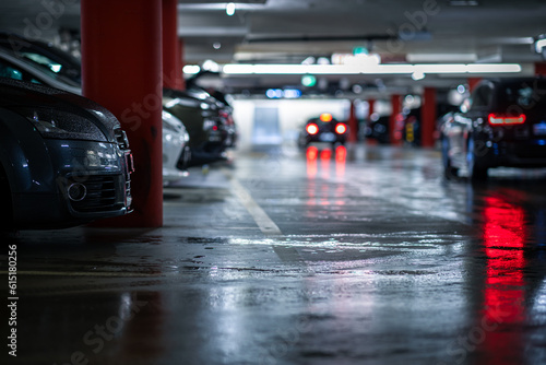 Underground parking/garage (shallow DOF  color toned image) © lightpoet