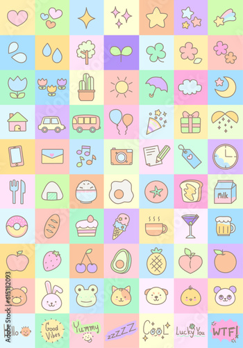 Hand Draw icon stickers collection planner stickers doodle notebook