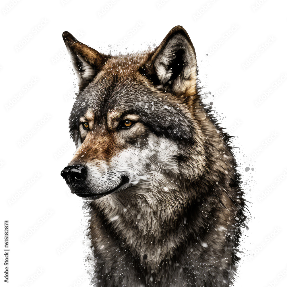 Obraz premium Wild wolf isolated on transparent background