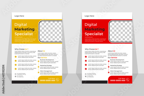 grow your business flyer design template bundle. take your business to the next level of poster leaflet 3 in 1 design. bundle, 3 in 1, a4 template, brochure design, cover, flyer, poster, print-ready
