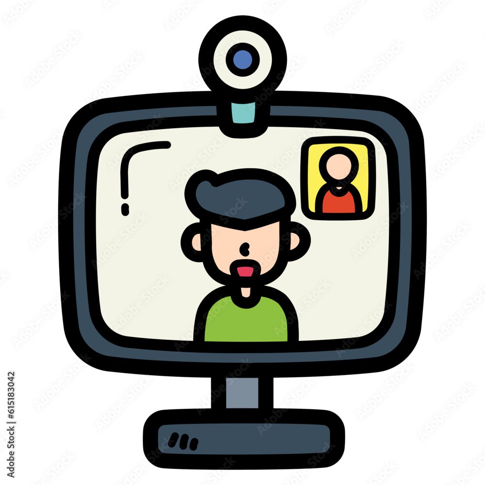Naklejka premium video call filled outline icon style
