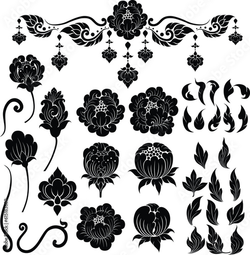 The Silhouettes for Decoration include Thai Art Motif and Other Artistic Elements