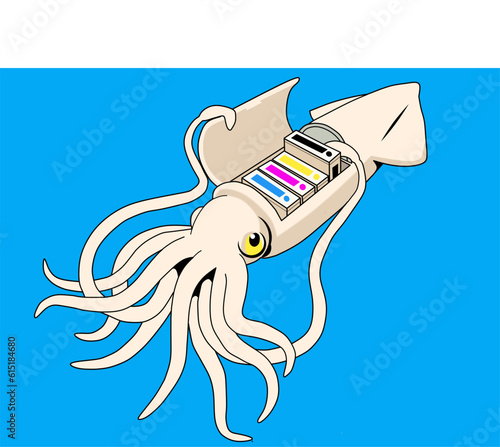 squid illustration vector funny