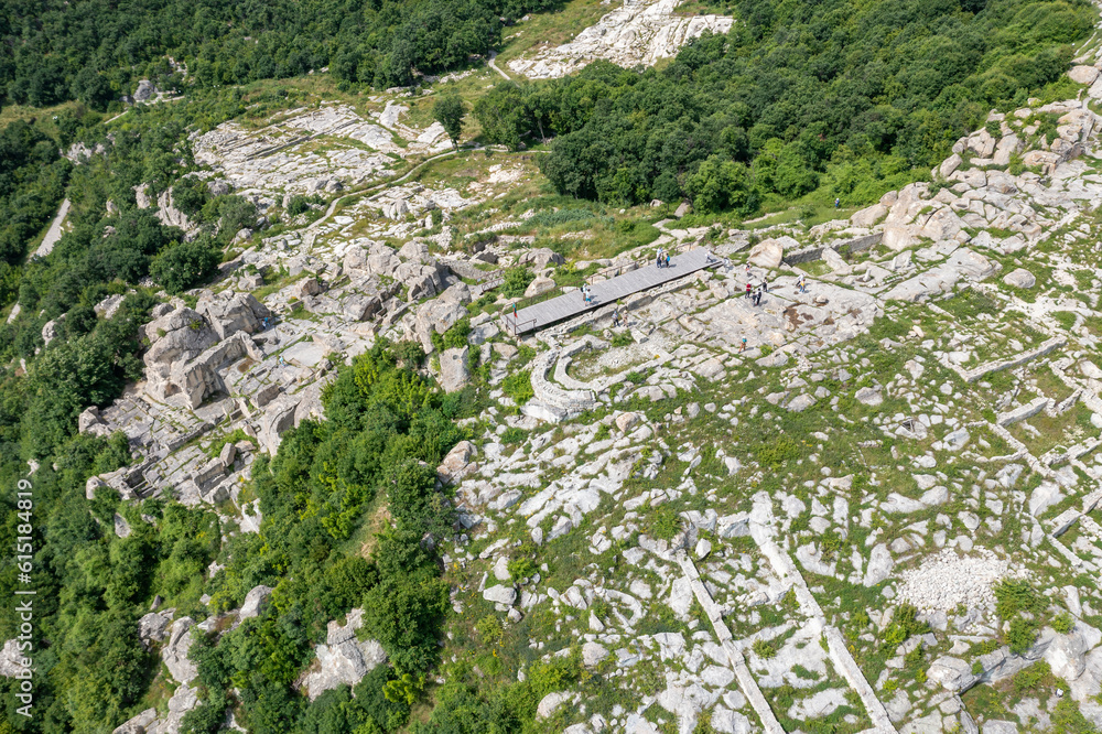 Aerial view of the ruins of the ancient Thracian city of Perperikon