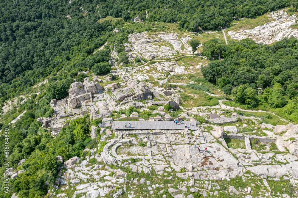 Aerial view of the ruins of the ancient Thracian city of Perperikon