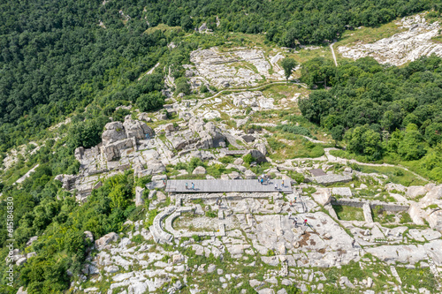 Obraz na płótnie Aerial view of the ruins of the ancient Thracian city of Perperikon w salonie