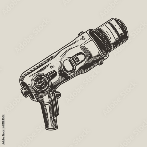 ophthalmoscope vector drawing. Isolated hand drawn, engraved style illustration