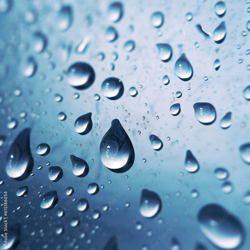 A close up of water droplets on a window Generative Ai