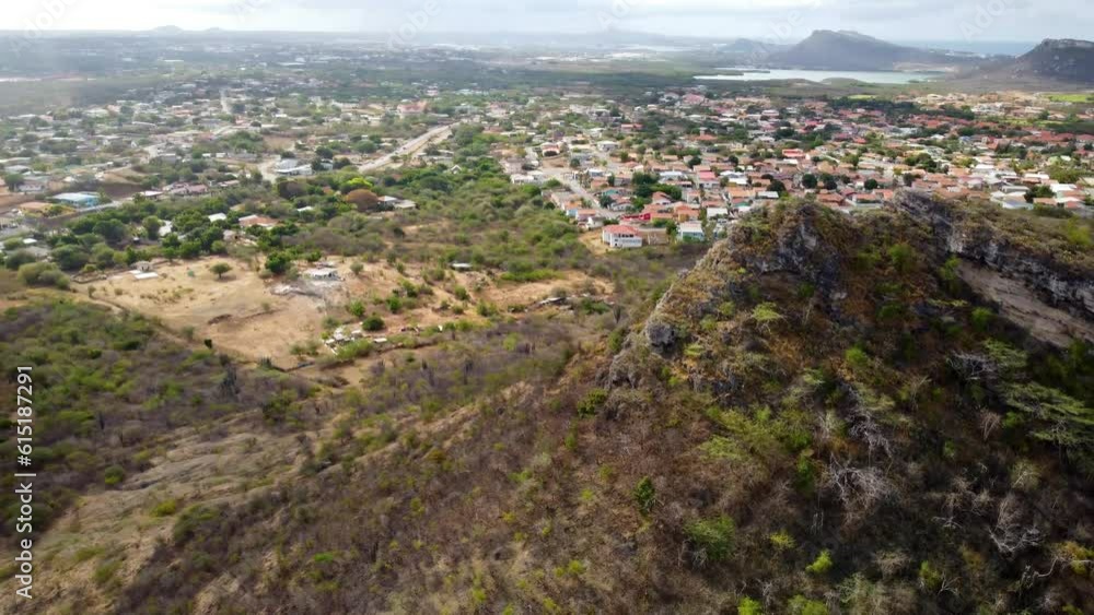 Sunny Salina lake on Curacao with Flamingos in Caribbean Sea coast with tropical water ocean landscape. Flying drone arial shot rocky and sandy beaches. Holiday travel exotic destination Aruba Bonaire Sunny Salina lake on Curacao with Flamingos in Caribbean Sea coast with tropical water ocean landscape. Flying drone arial shot rocky and sandy beaches. Holiday travel exotic destination Aruba Bonaire