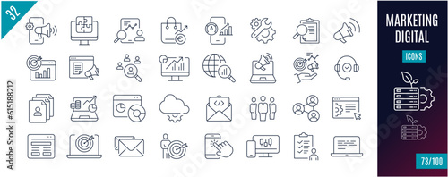 Best collection marketing digital line icons. Security, backup, data, server,.
