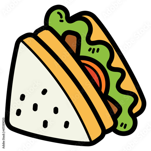 sandwich filled outline icon style
