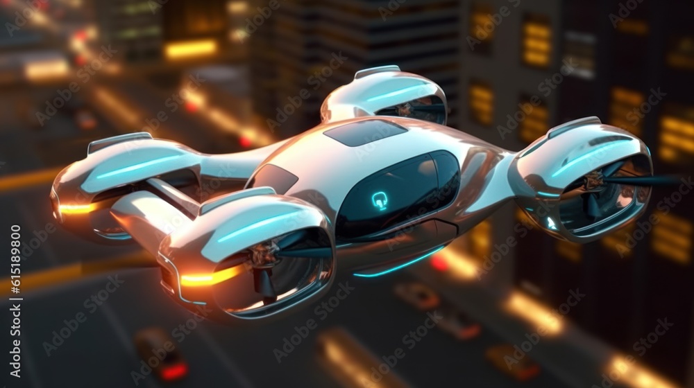Futuristic air police vehicles, futuristic urban air police units, urban air mobility UAM,
