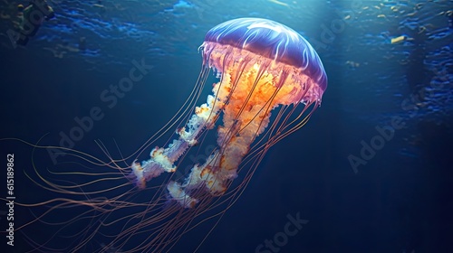  A Realistic Jellyfish Floating in the Deep Ocean