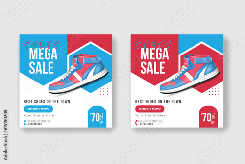 new arrival running shoes social media Instagram post web banner template