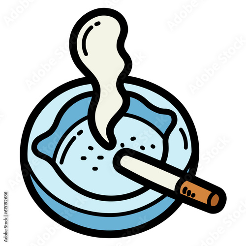 ashtray filled outline icon style