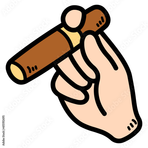cigar filled outline icon style