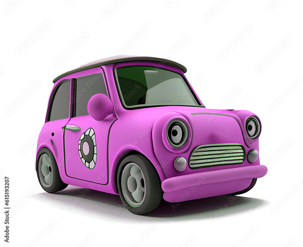 colorful cute cars On a transparent background (png) for decoration projects in the transportation business. generative AI