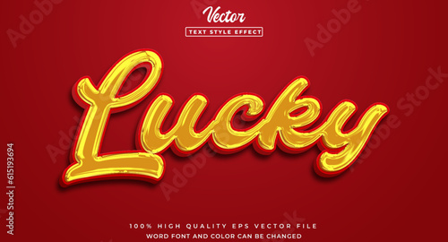 vector lucky with editable 3d style text effect