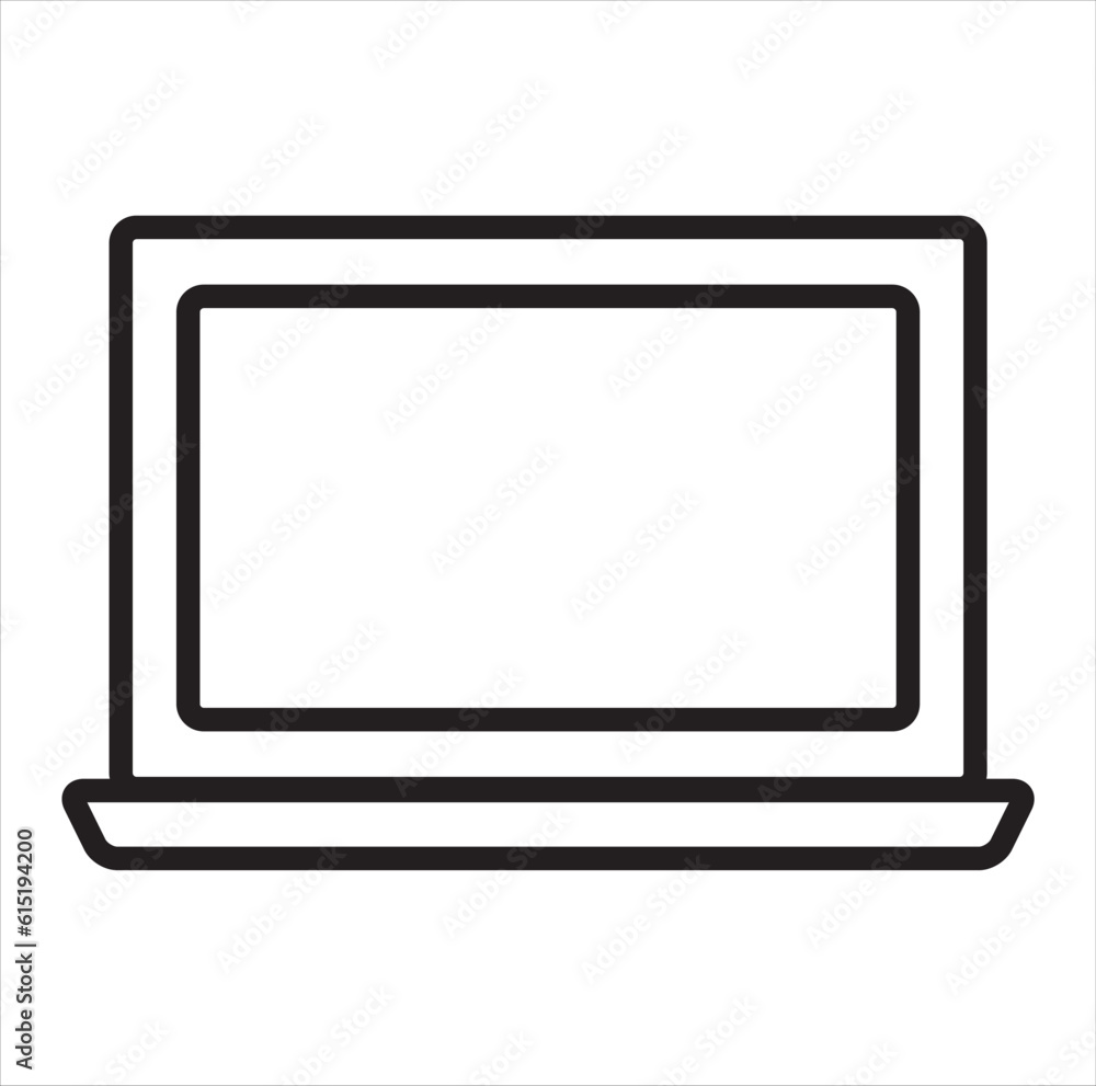 Classic laptop icon vector, device icon vector ,Laptop icon isolated. Notebook screen template on white background. Classic laptop icon vector, device icon vector ,Laptop icon isolated. Notebook screen template on white background.