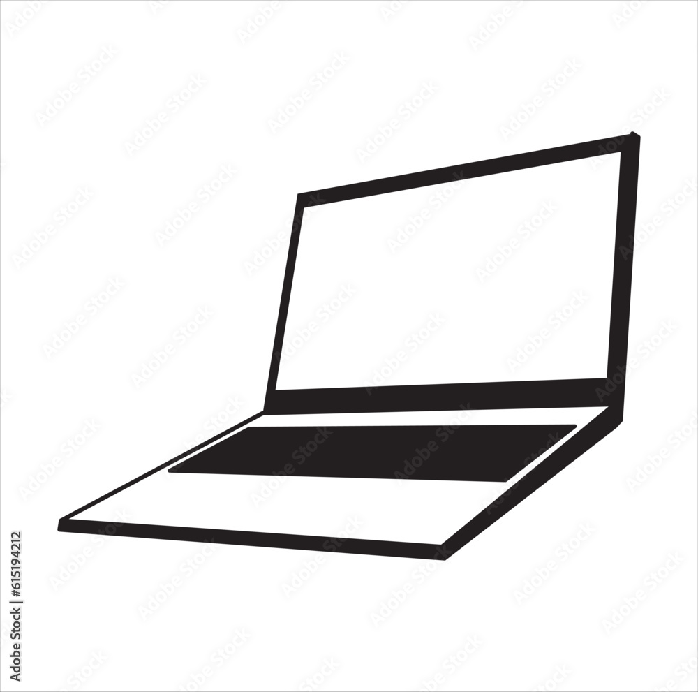 Modern laptop icon vector, device icon vector ,Laptop icon isolated. Notebook screen template on white background. Modern laptop icon vector, device icon vector ,Laptop icon isolated. Notebook screen template on white background.