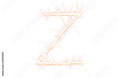 Digital png illustration of z letter with sparkling edges on transparent background