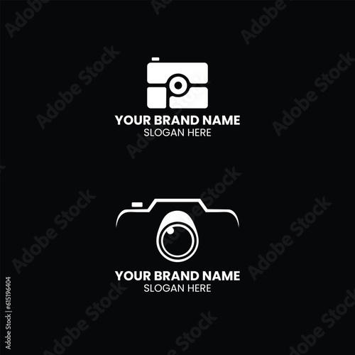A set of vector logos by a professional photographer on a black background