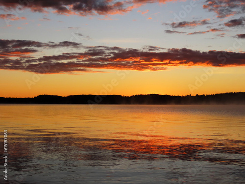 sunset over the lake