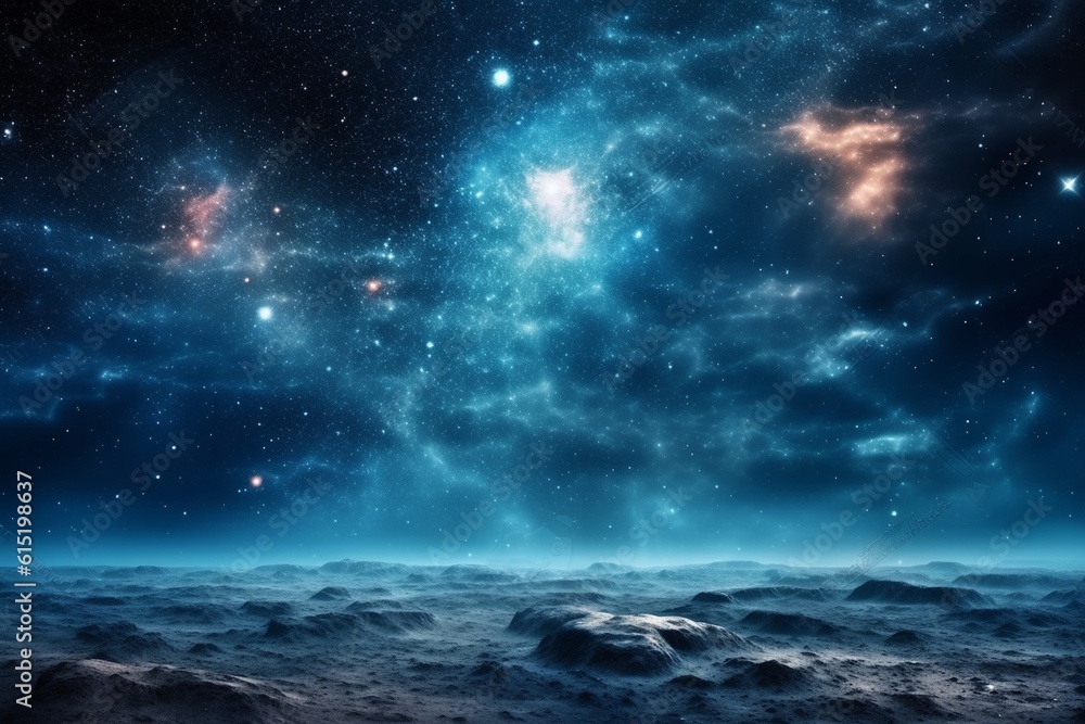 Fototapeta premium Ethereal Celestial Scene with Stars, Galaxies and Cosmic Elements Created with Generative AI