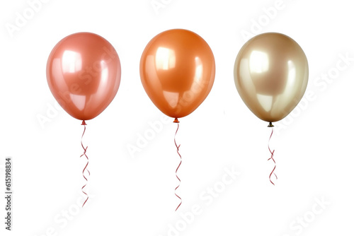 Pastel helium balloon. Birthday balloon flying for party and celebrations. Isolated on white background. Generative AI