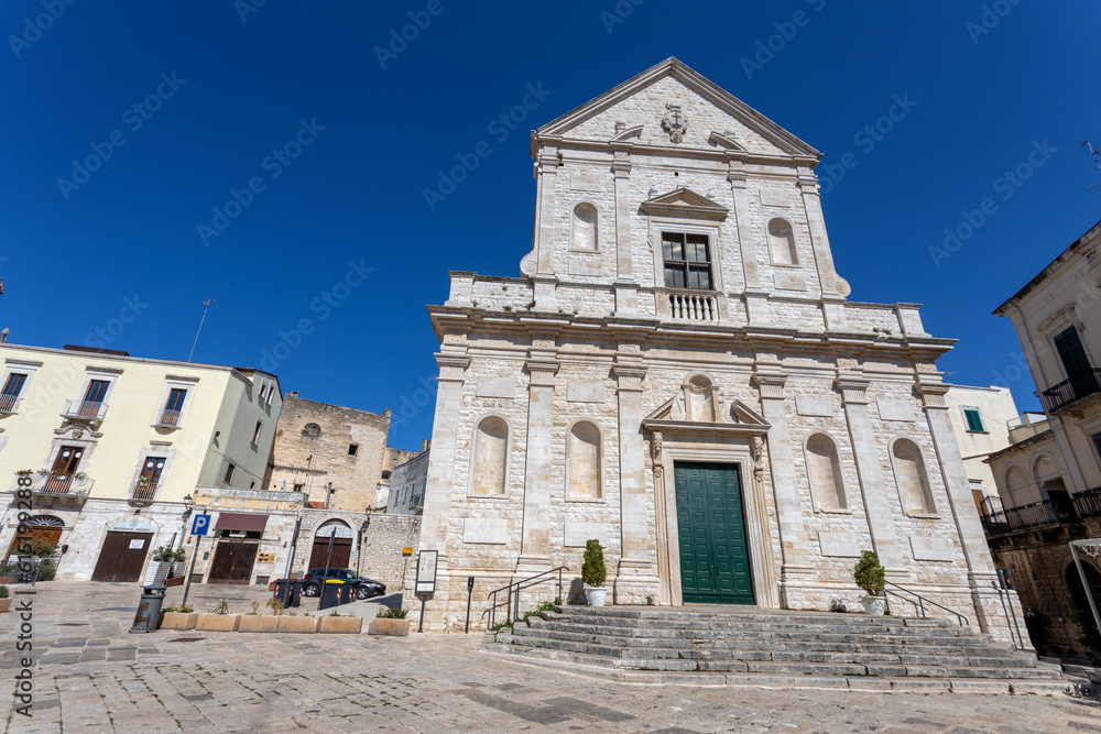 BITONTO, ITALY, JULY 9, 2022 - View of the church of San Gaetano in Bitonto, province of Bari, Puglia, Italy