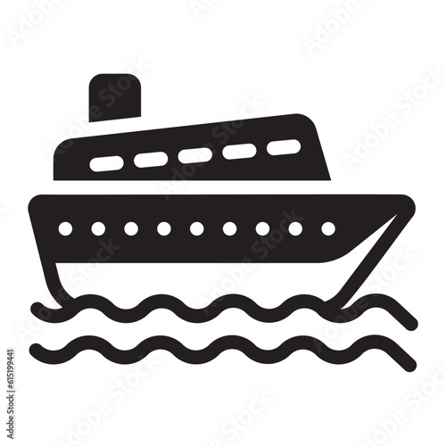 cruise ship glyph icon