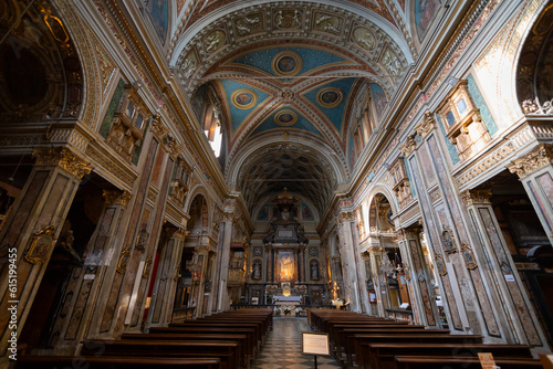 TURIN, ITALY, APRIL 11, 2023 - Inner of San Carlo Borromeo Church in Turin, Italy