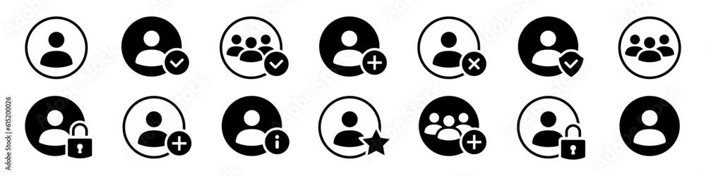 User icon set. Person profile avatar set. Vector illustration.