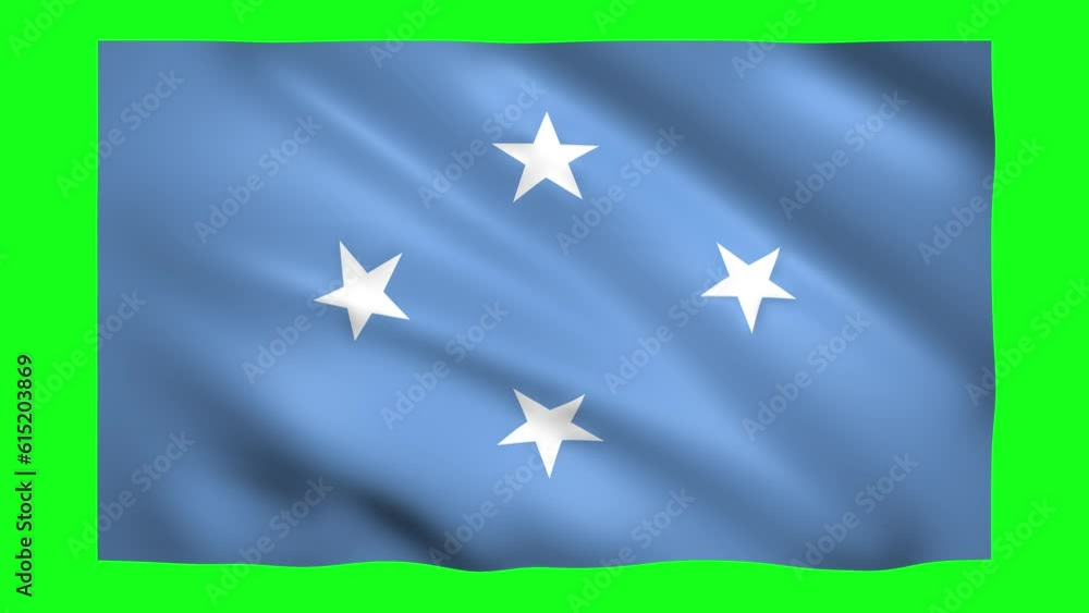 Micronesia flag on green screen for chroma key Micronesia flag on green screen for chroma key