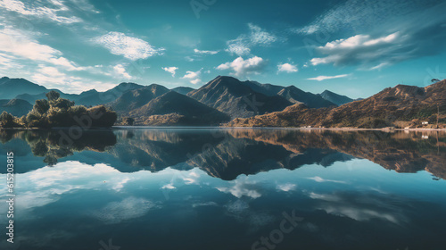 lake in the morning HD 8K wallpaper Stock Photographic Image