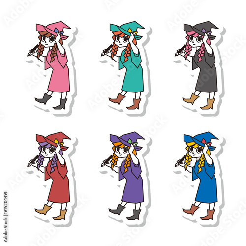 魔女のイラスト ラベル セット