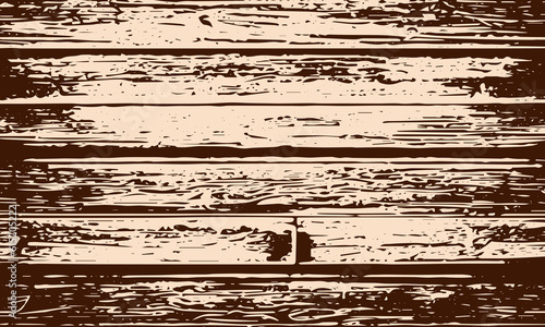 Grunge detailed texture of old wooden boards, wood panels, floor, doors, wall. Vector brown background