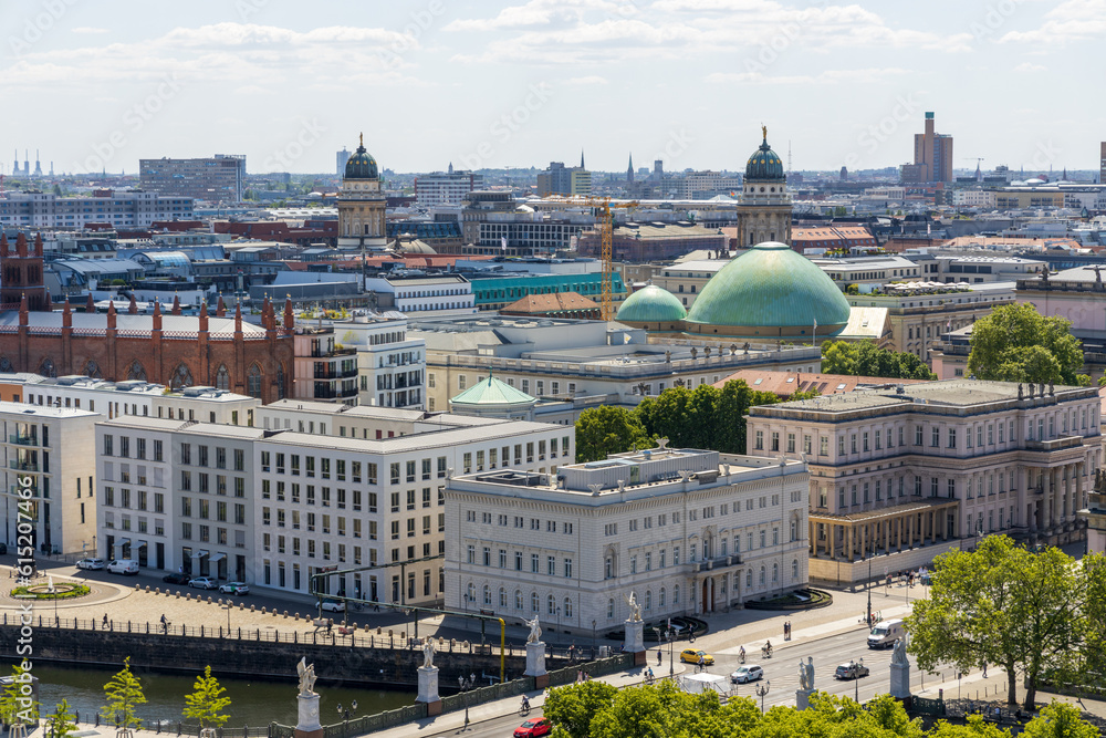 Aerial view of Berlin, Germany. Panorama of Berlin seen from the doom of Berlin Cathedral