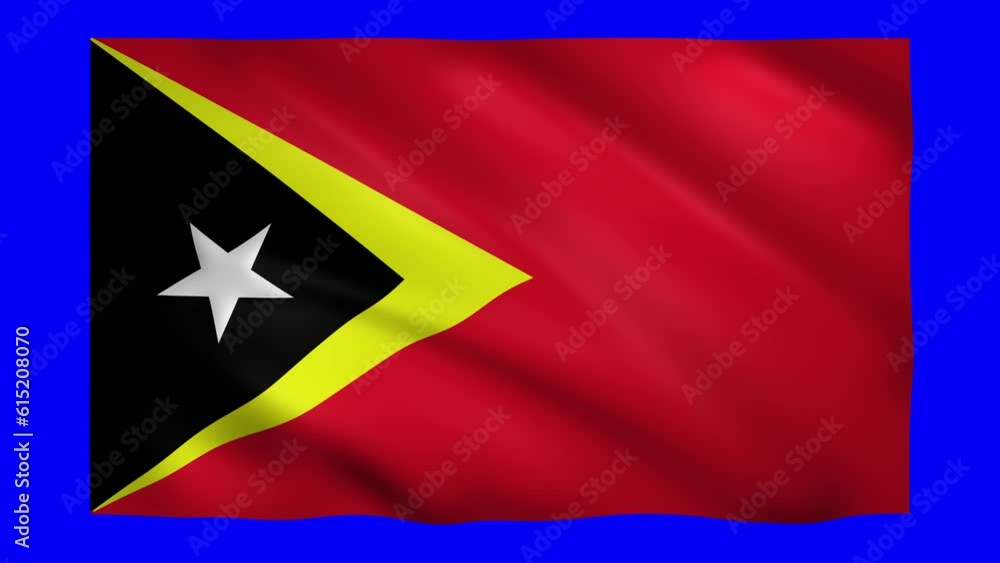 Timor Leste flag on green screen for chroma key Timor Leste flag on green screen for chroma key