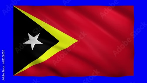 Timor Leste flag on green screen for chroma key photo