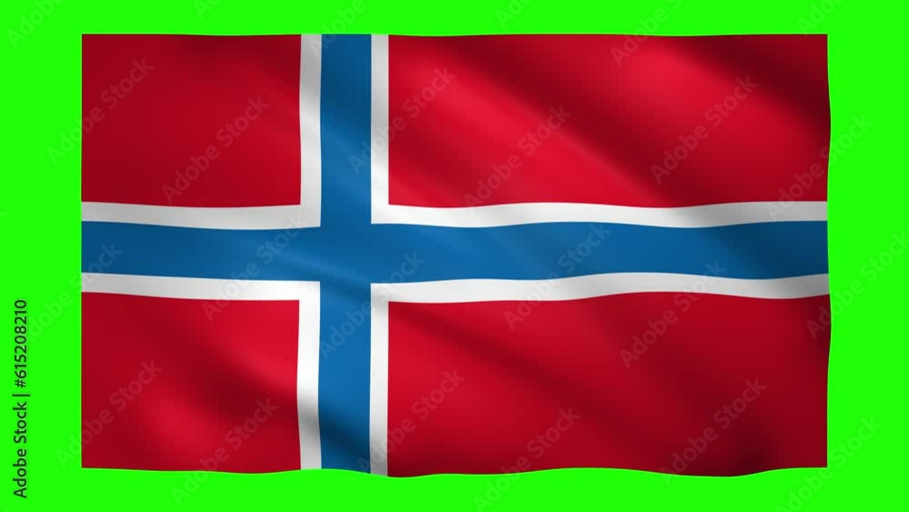 Norway flag on green screen for chroma key Norway flag on green screen for chroma key
