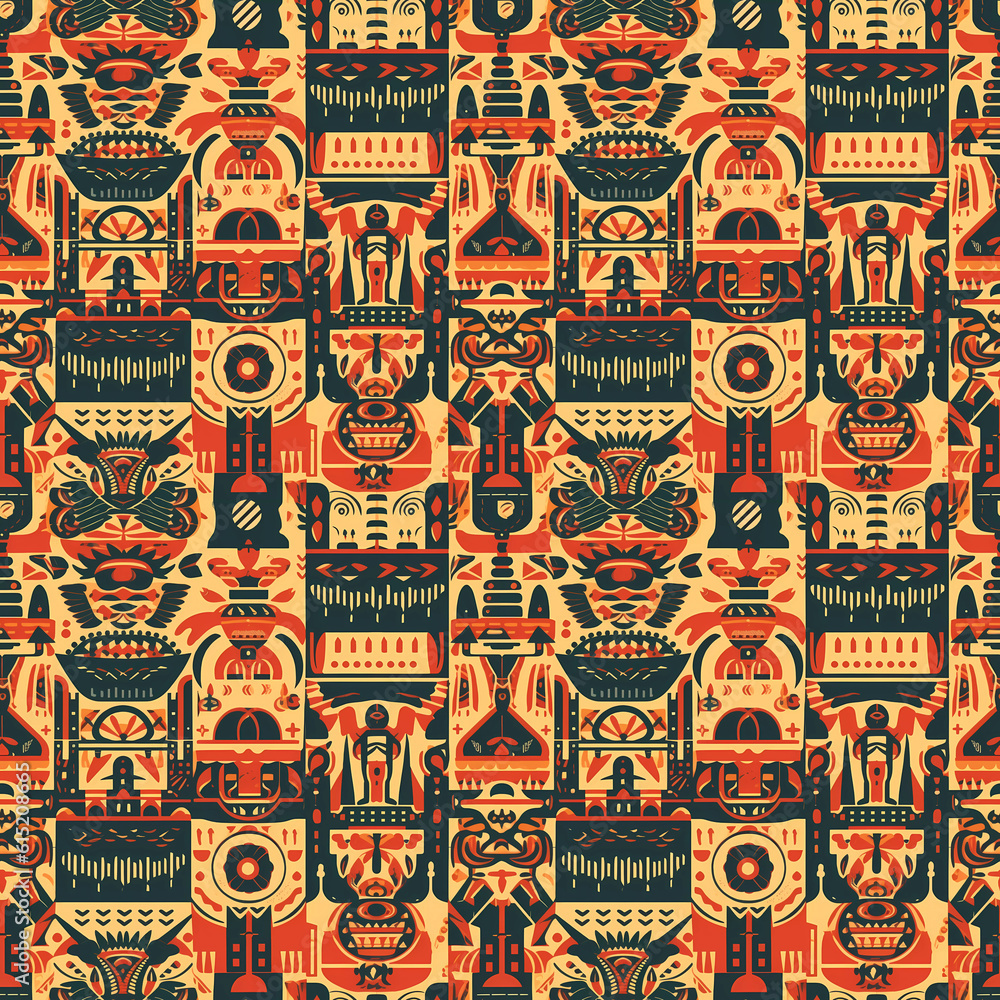 Seamless African Style prints and patterns. Generative Ai