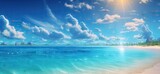 beach background & sun in the sky generative AI