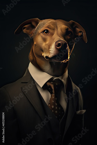A dog wearing a suit © anaqi